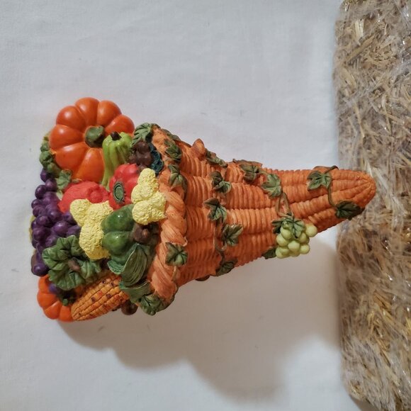 Fall / Autumn Mini Horn of Plenty – Tabletop Décor Made of Resin – 7 1/2" x 5” - Picture 5 of 9